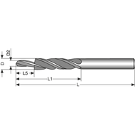 Stufenbohrer VHM 90° für M6 6,6x5mm Kernbohrung TiAlN